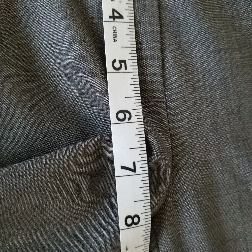 Theory Womens Gray Wide Leg Wool Blend Career Pleated Dress Pants Interview Sz 4 - Picture 10 of 12